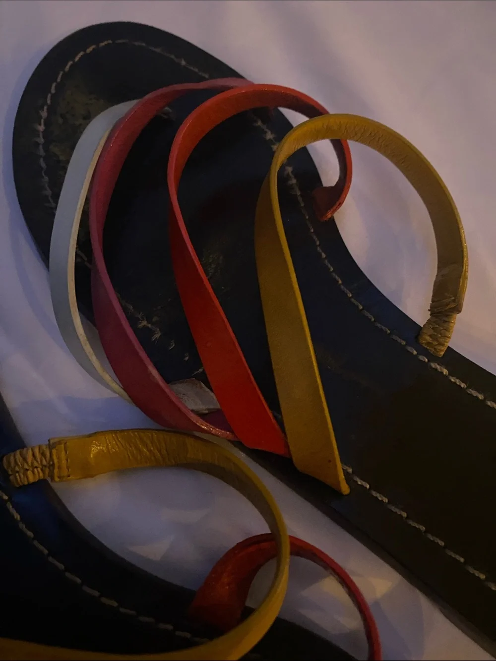 Tory Burch Multistrap Leather PATOS SANDAL in Black, Red, Pink, Yellow and White
